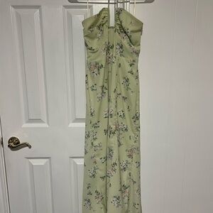 Abercrombie & Fitch Green Floral Strapless Dress